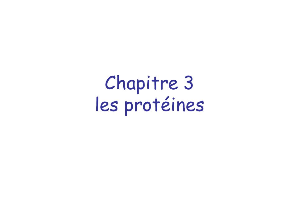 Chapitre Les Prot Ines Ppt T L Charger